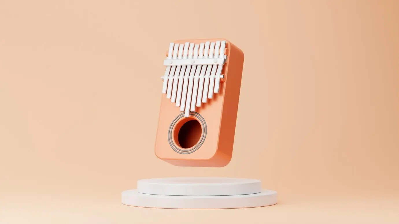 Dreidimensionale Ansicht eines Musikinstruments